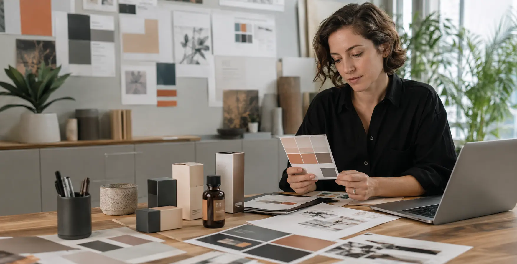 Limronix branding team reviewing visual identity concepts