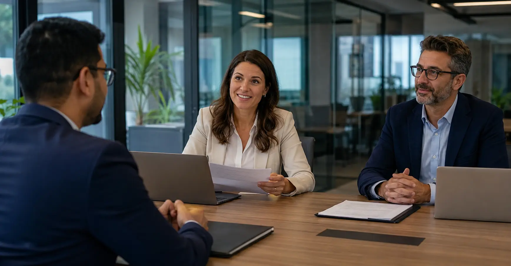 Limronix staffing and recruiting team in a professional interview