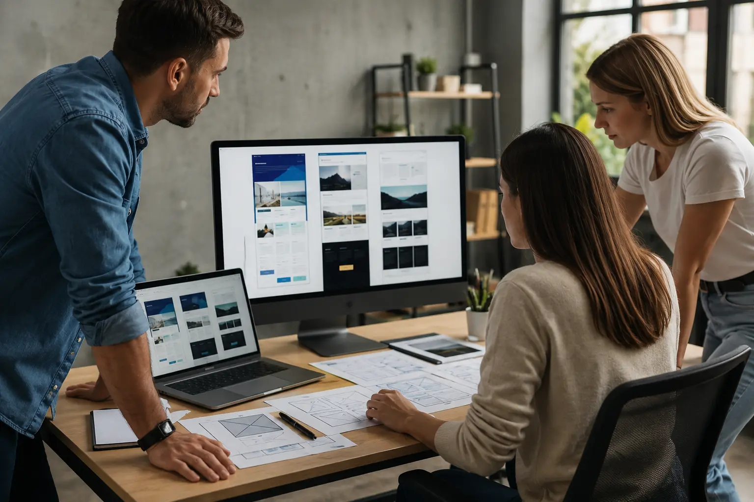 Limronix website design team collaborating on a modern business website