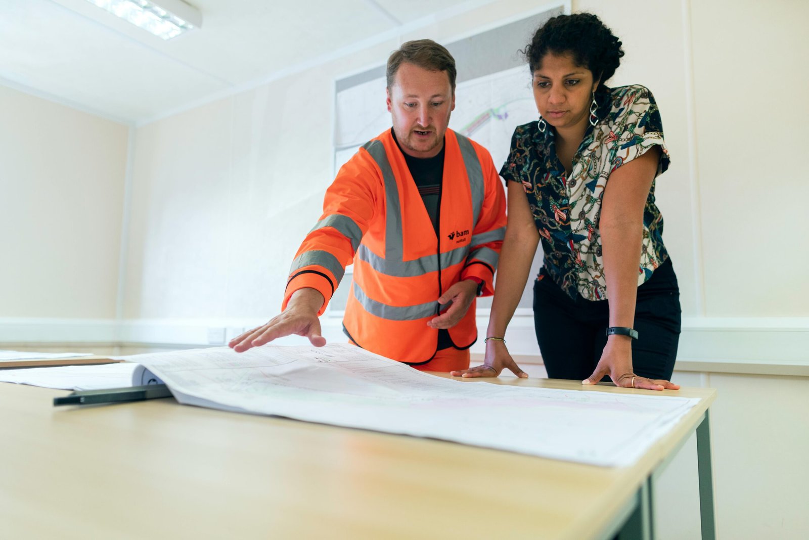 Engineering professionals reviewing a project